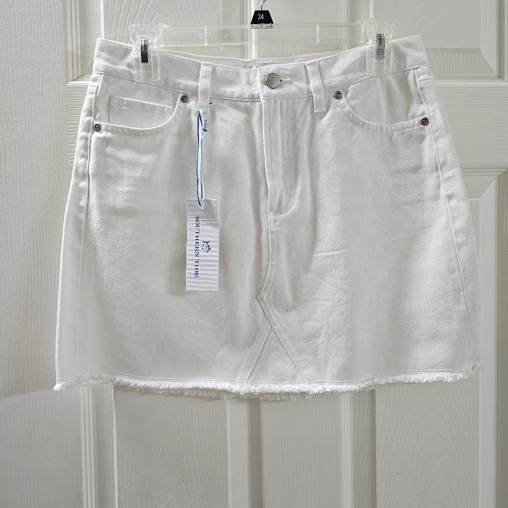 Southern Tide White Denim Skirt